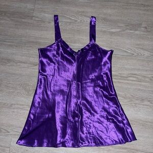 Vintage Purple satin slip sleep dress large